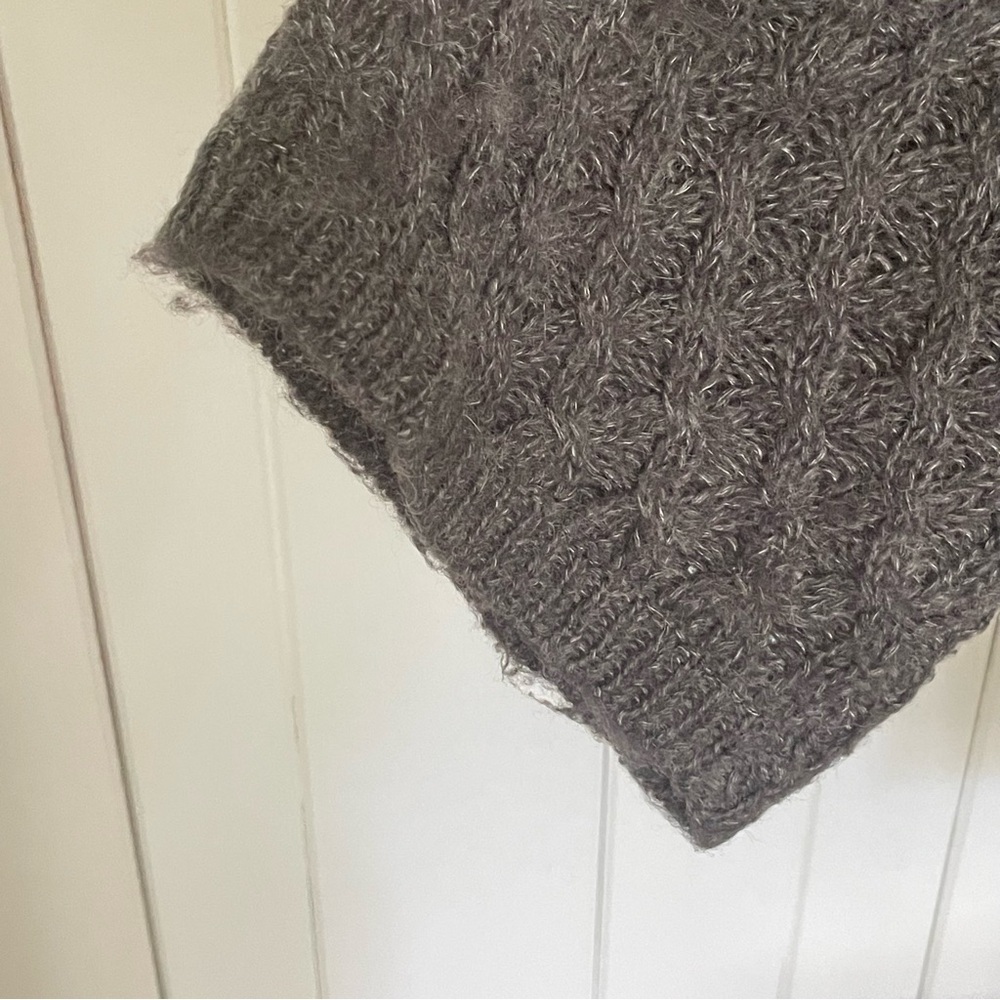 $10 SALE Knit Sweater Cowl Neck 3/4 Sleeve Winter Holiday Med-Dark Gray SzM - Picture 5 of 11